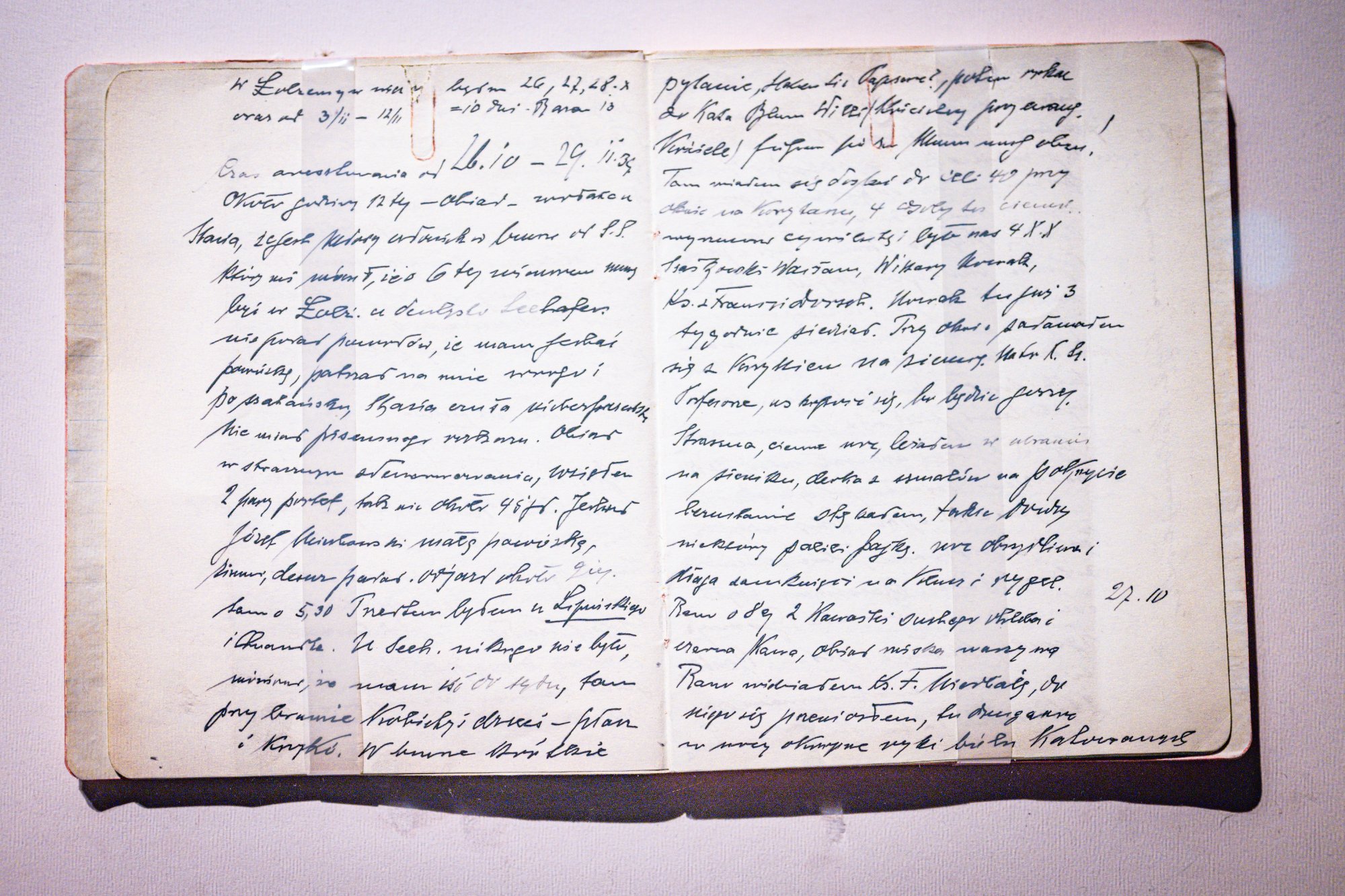 Open handwritten journal