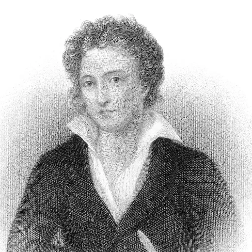 Percy Bysshe Shelley portrait engraving