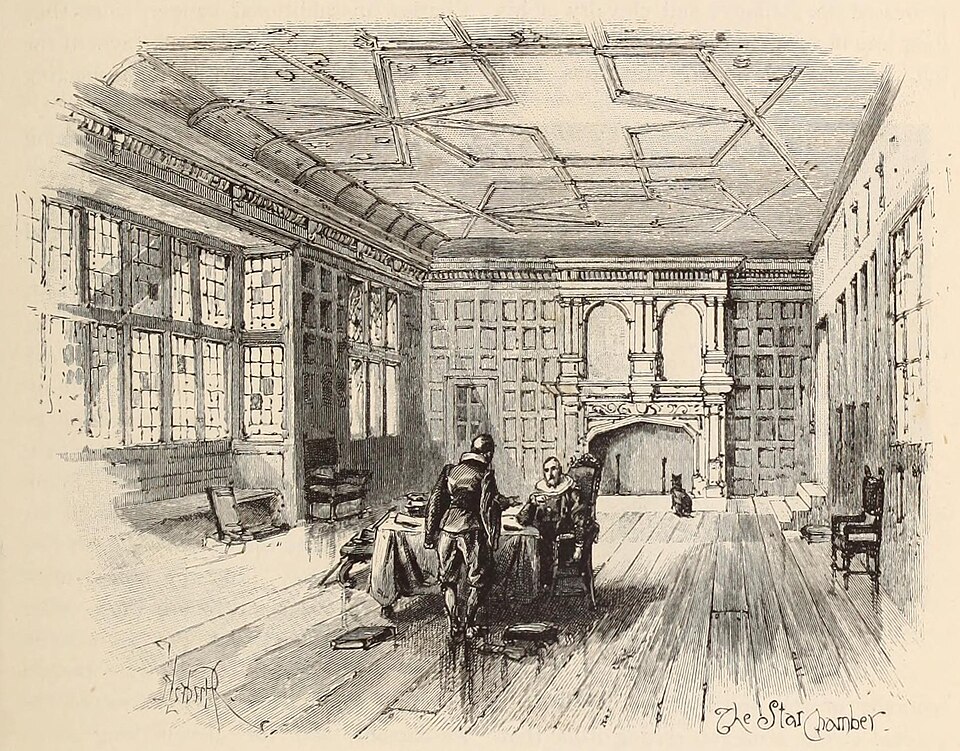 Victorian engraving of the Court of Star Chamber, Palace of Westminster
